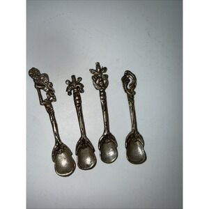 Vintage Italian Montagnani Style ~ 4 Piece 3 Inches Demitasse Spoon Set ITALY